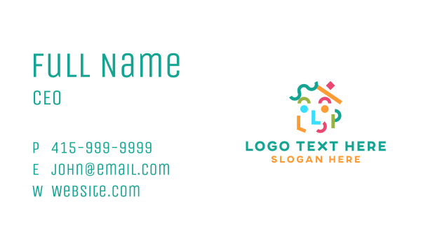 Colorful Face Shapes Business Card Design Image Preview