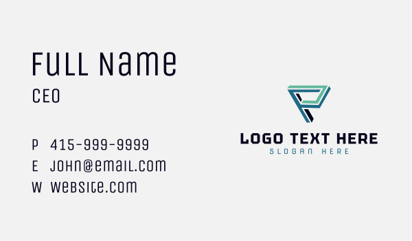 Modern Geometric Software Business Card Design Image Preview