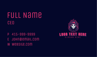 Skeleton Demon Reaper Business Card Image Preview