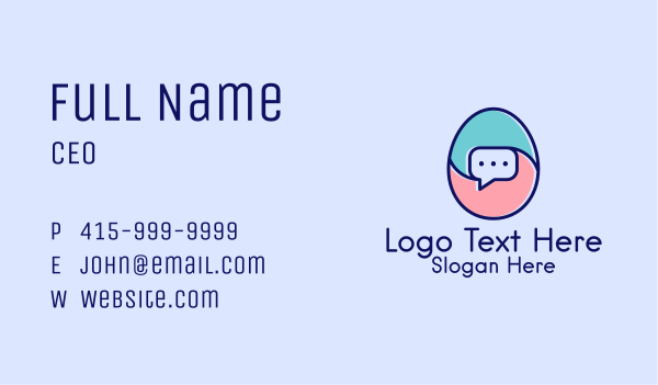 Egg Message Chat Business Card Design Image Preview