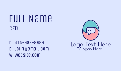 Egg Message Chat Business Card Image Preview