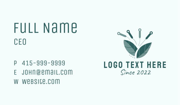 Organic Herb Acupuncture  Business Card Design Image Preview