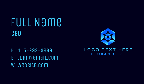 Data Cube Technology Business Card Design Image Preview