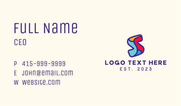 Colorful Letter S Business Card Design Image Preview