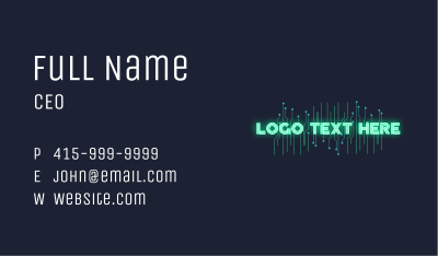 Glowing Circuit Wordmark  Business Card Image Preview