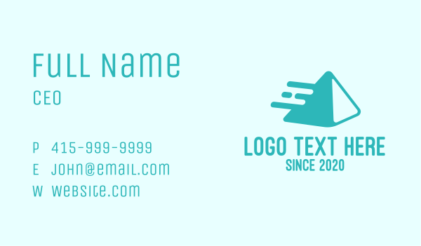 Teal Pyramid Express Business Card Design Image Preview