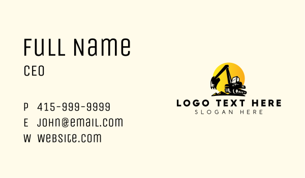 Excavator Digging Construction Business Card Design Image Preview