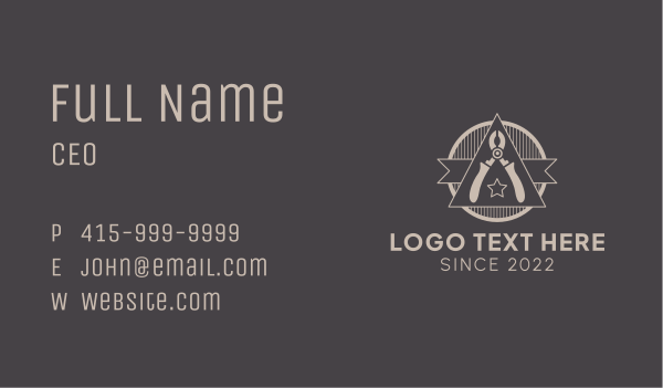 Industrial Pliers Tool Business Card Design Image Preview