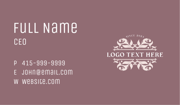 Floral Wedding Event Business Card Design Image Preview