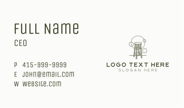 Simple Chair Furniture Business Card Design Image Preview