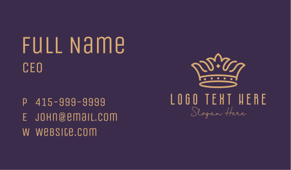 Gold Jewelry Crown Business Card Design Image Preview