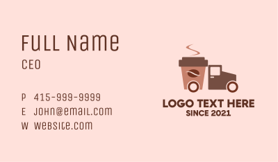 Coffee Delivery Truck  Business Card Image Preview