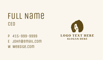 Afro Curly Woman Business Card Image Preview