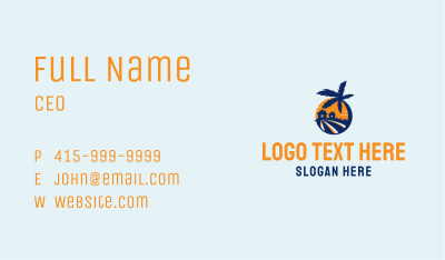 Tropical House Sunset Business Card Image Preview