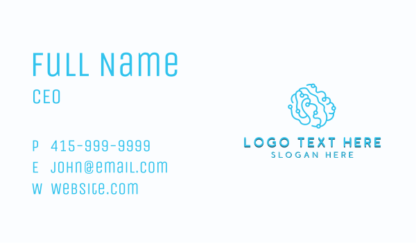 Artificial Intelligence Brain Business Card Design Image Preview