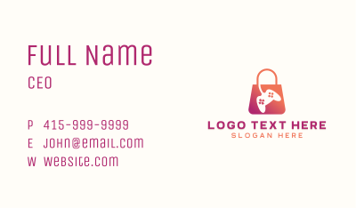 Video Game Shopping Bag Business Card Image Preview