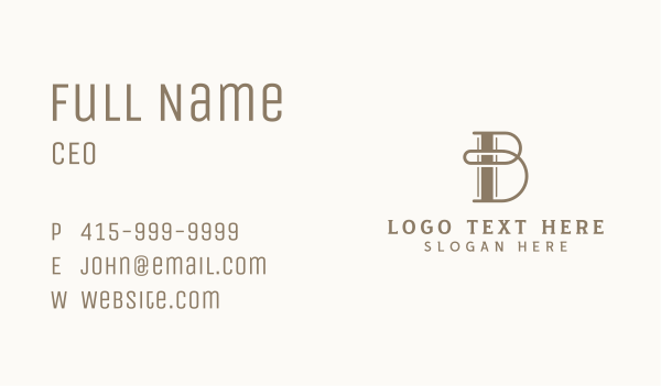 Upscale Boutique Studio Letter B Business Card Design Image Preview