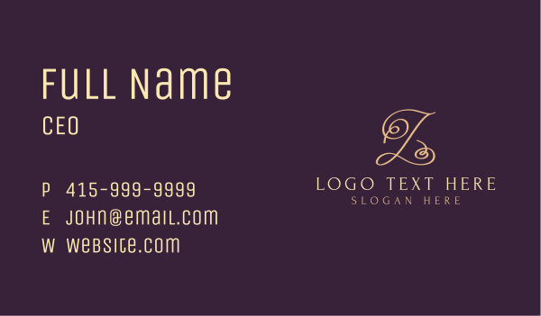 Golden Cosmetics Letter L Business Card Design Image Preview