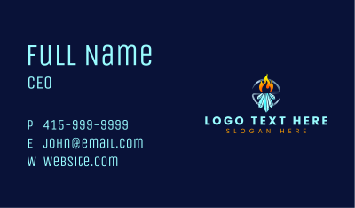 Fire Ice HVAC Business Card Image Preview