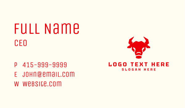 Bull Sports Team Business Card Design Image Preview