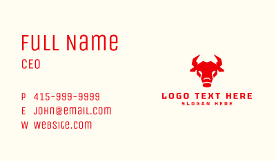 Bull Sports Team Business Card Image Preview