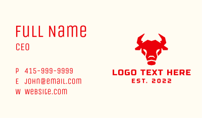 Bull Sports Team Business Card