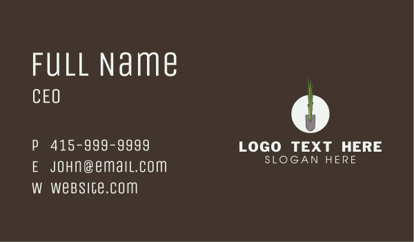 Organic Shovel Grass Business Card Design Image Preview