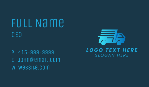 Blue Delivery Van  Business Card Design Image Preview