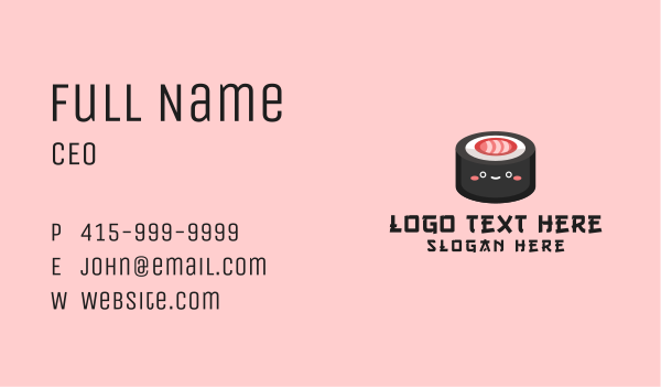 Sushi Roll Snack  Business Card Design Image Preview