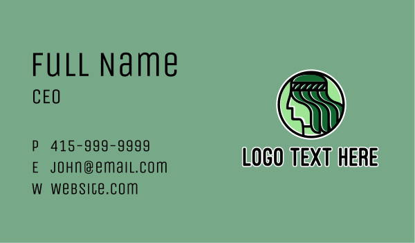 Organic Green Lady Business Card Design Image Preview