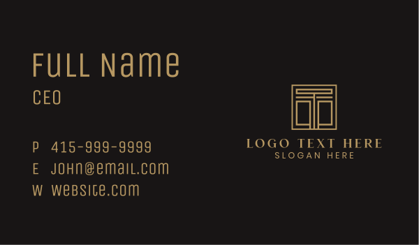 Luxury Gold Letter T Business Card Design Image Preview