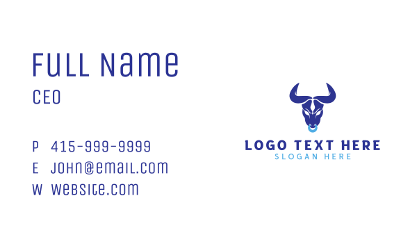 Wild Bull Mascot Business Card Design Image Preview