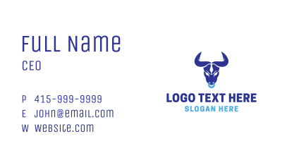 Wild Bull Mascot Business Card