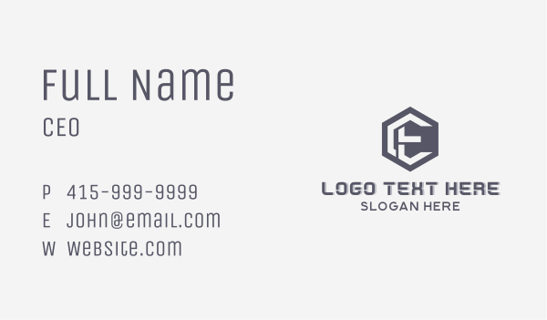 Corporate Agency Letter E Business Card Design Image Preview