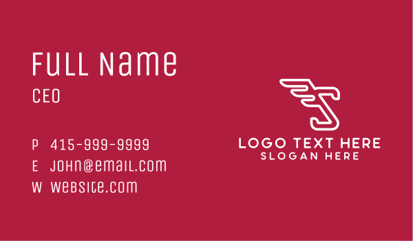 Wings Letter S Business Card Design Image Preview