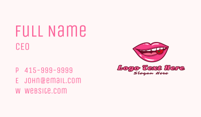 Tomato Woman Lips Business Card Image Preview