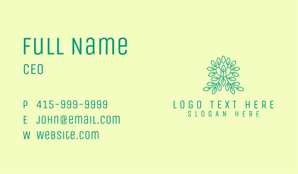 Leafy Green Letter M  Business Card Design Image Preview