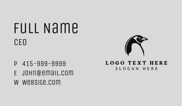 Penguin Zoo Wildlife Business Card Design Image Preview