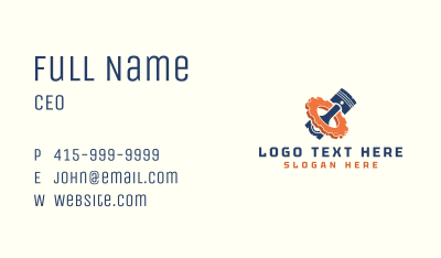Piston Gear Mechanic Business Card Image Preview