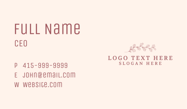 Floral Spring Spa Business Card Design Image Preview