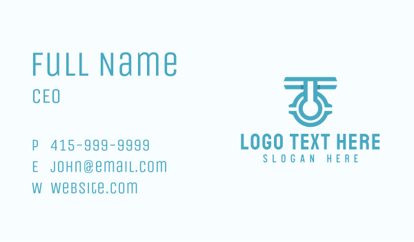 Blue Plumbing Letter T Business Card Design Image Preview