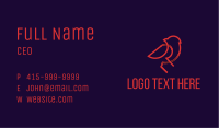 Red Monoline Robin Bird Business Card Image Preview