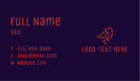 Red Monoline Robin Bird Business Card Image Preview