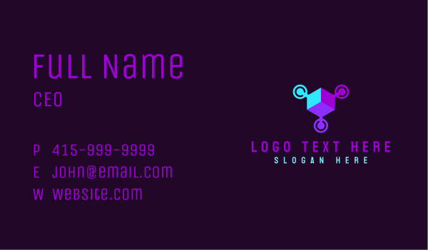 Artificial Intelligence Tech Cube Business Card Design Image Preview