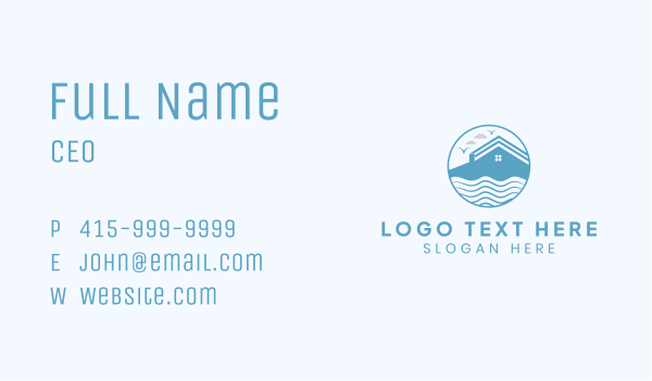 Beach Vacation House Business Card Design Image Preview