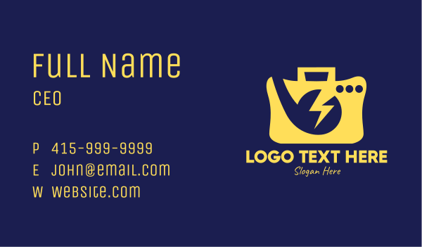 Yellow Voltage Radio Business Card Design Image Preview