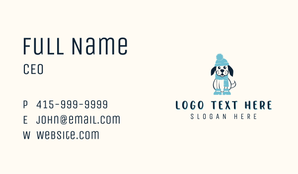 Winter Dog Clothing Business Card Design Image Preview