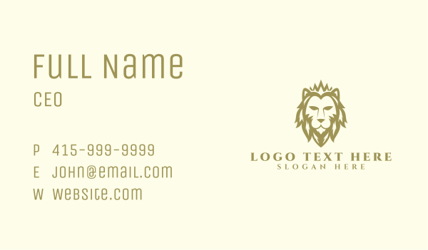 Luxury Crown Lion Business Card Design Image Preview