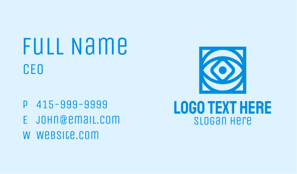 Blue Geometric Eye Business Card Design Image Preview