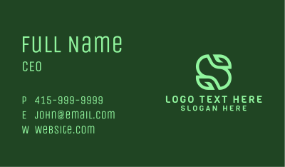 Organic Green Letter S Business Card Image Preview